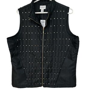 Chicos sequin quilt,  Corina black vest size chicos 1./ small